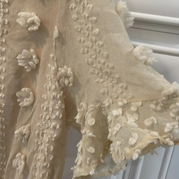 Macaron beige ivory sheer dress size Large - Picture 4 of 16
